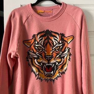 Aviator Nation Tiger Print Crew Sweatshirt